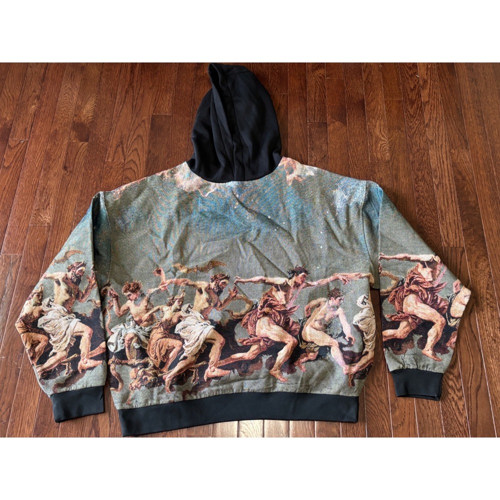 Reason Tapestry Renaissance Graphic Hoodie Mens Large Woven Streetwear
